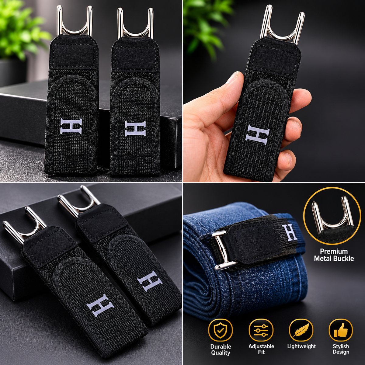 Adjustable Belt Buckle Set – Premium Metal Hook Buckles, Pack of 2