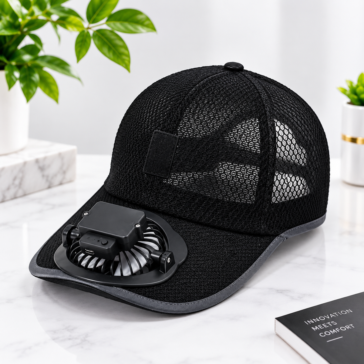Portable Fan Cap for Men – USB Rechargeable Cooling Hat