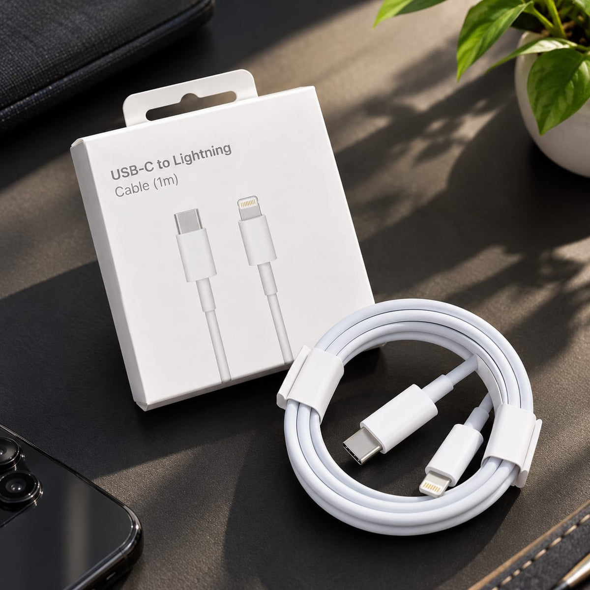 USB-C to Lightning Cable 1m – White Fast Charging & Data Transfer Cable