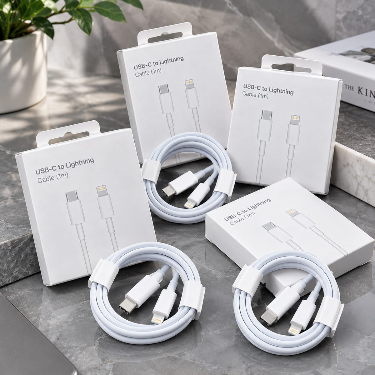 USB-C to Lightning Cable 1m – White Fast Charging & Data Transfer Cable