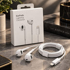 iPhone Handsfree with Lightning Connector – White Wired Earphones