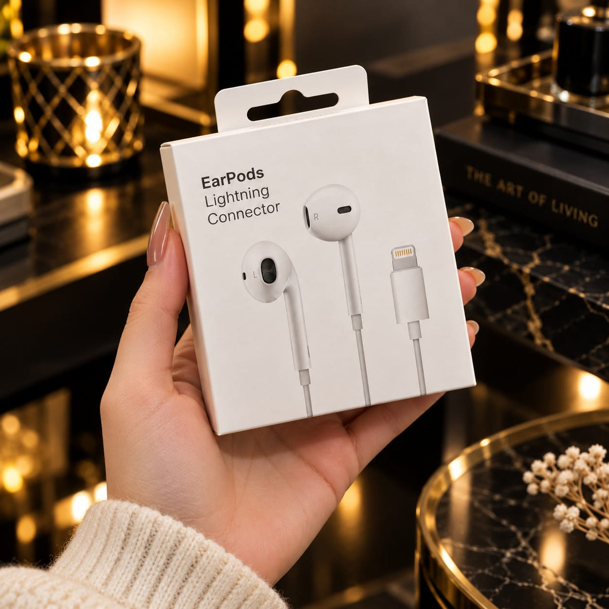 iPhone Handsfree with Lightning Connector – White Wired Earphones