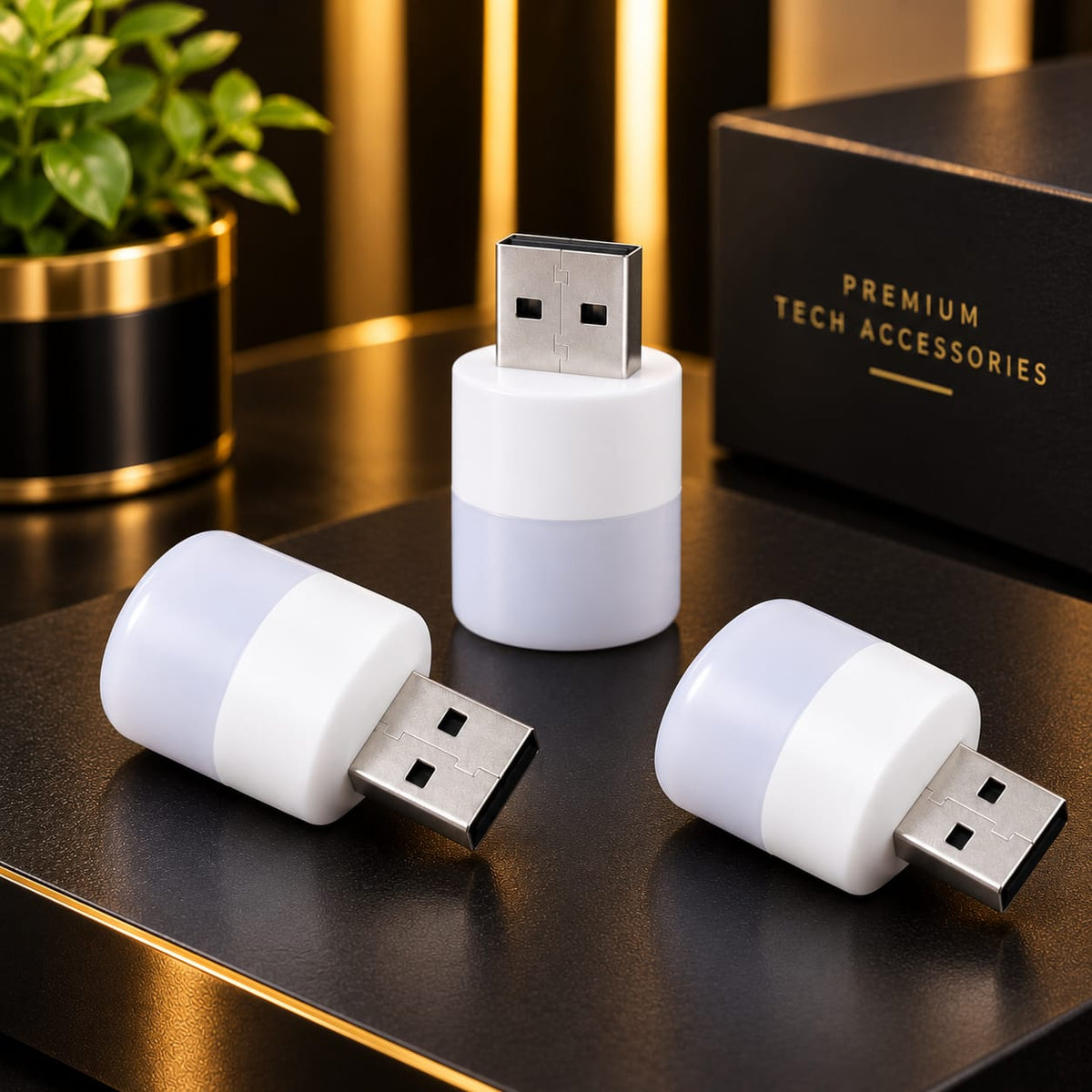 Mini USB LED Night Light – White Portable Lamp