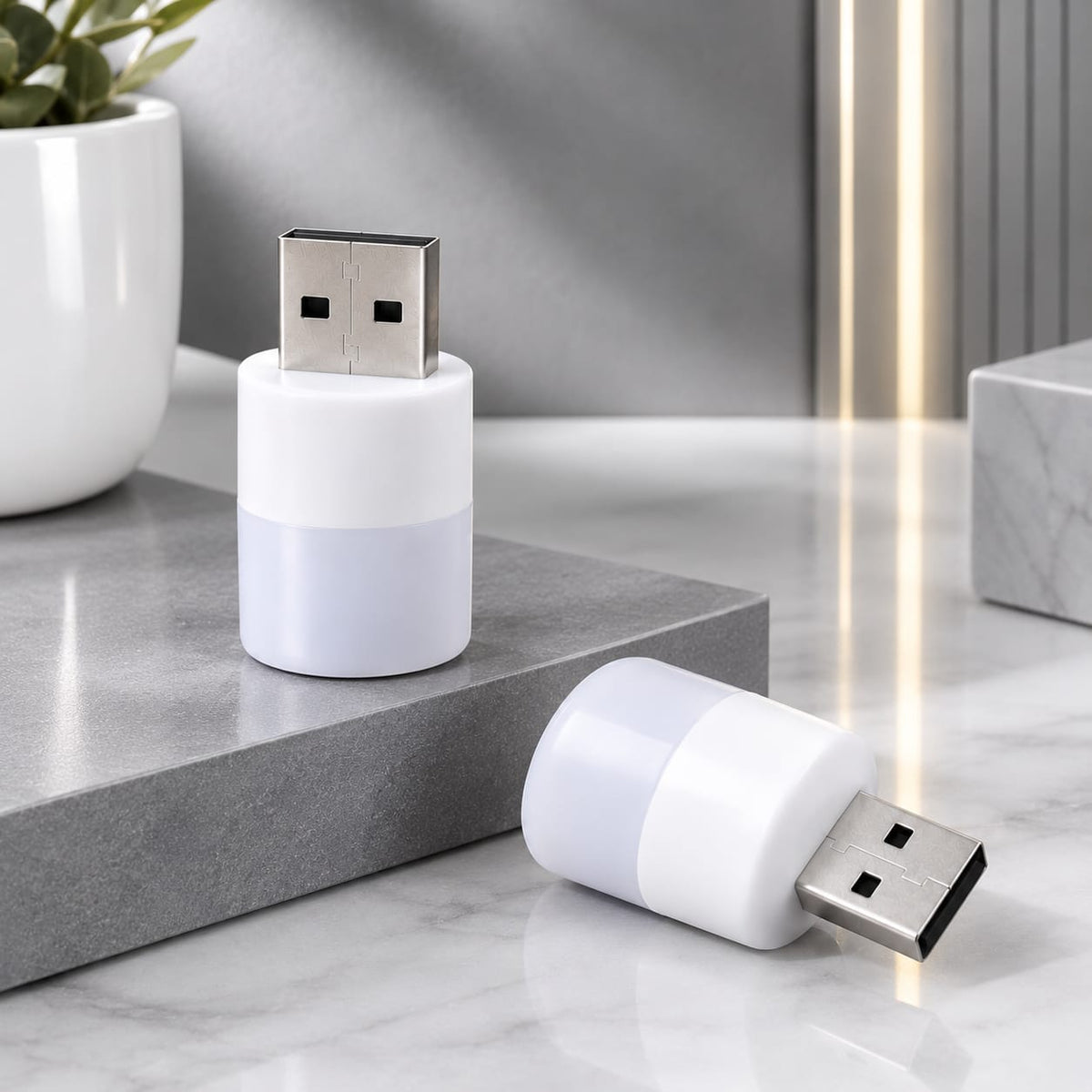 Mini USB LED Night Light – White Portable Lamp