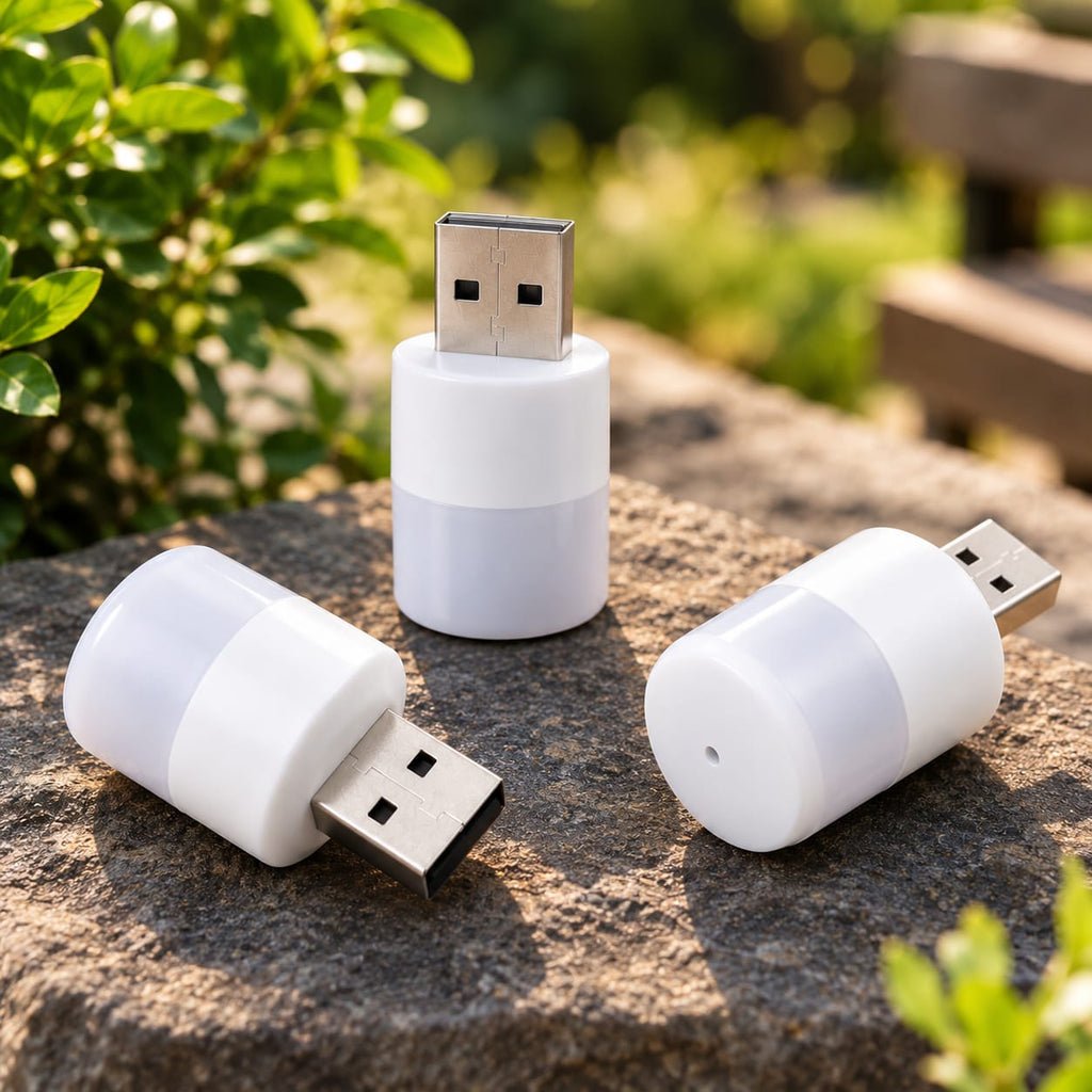 Mini USB LED Night Light – White Portable Lamp