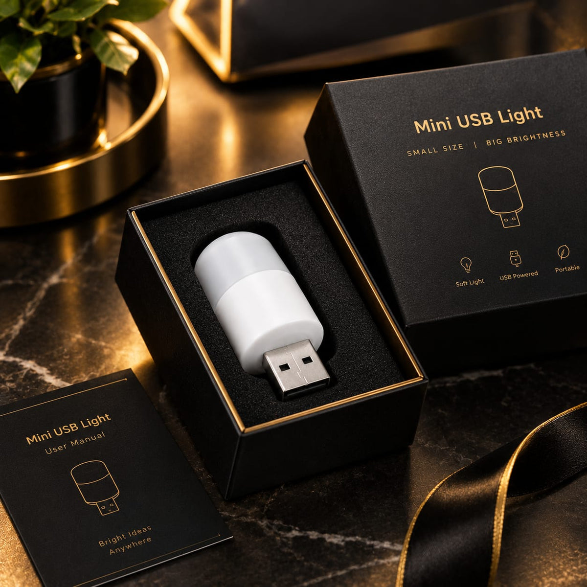 Mini USB LED Night Light – White Portable Lamp