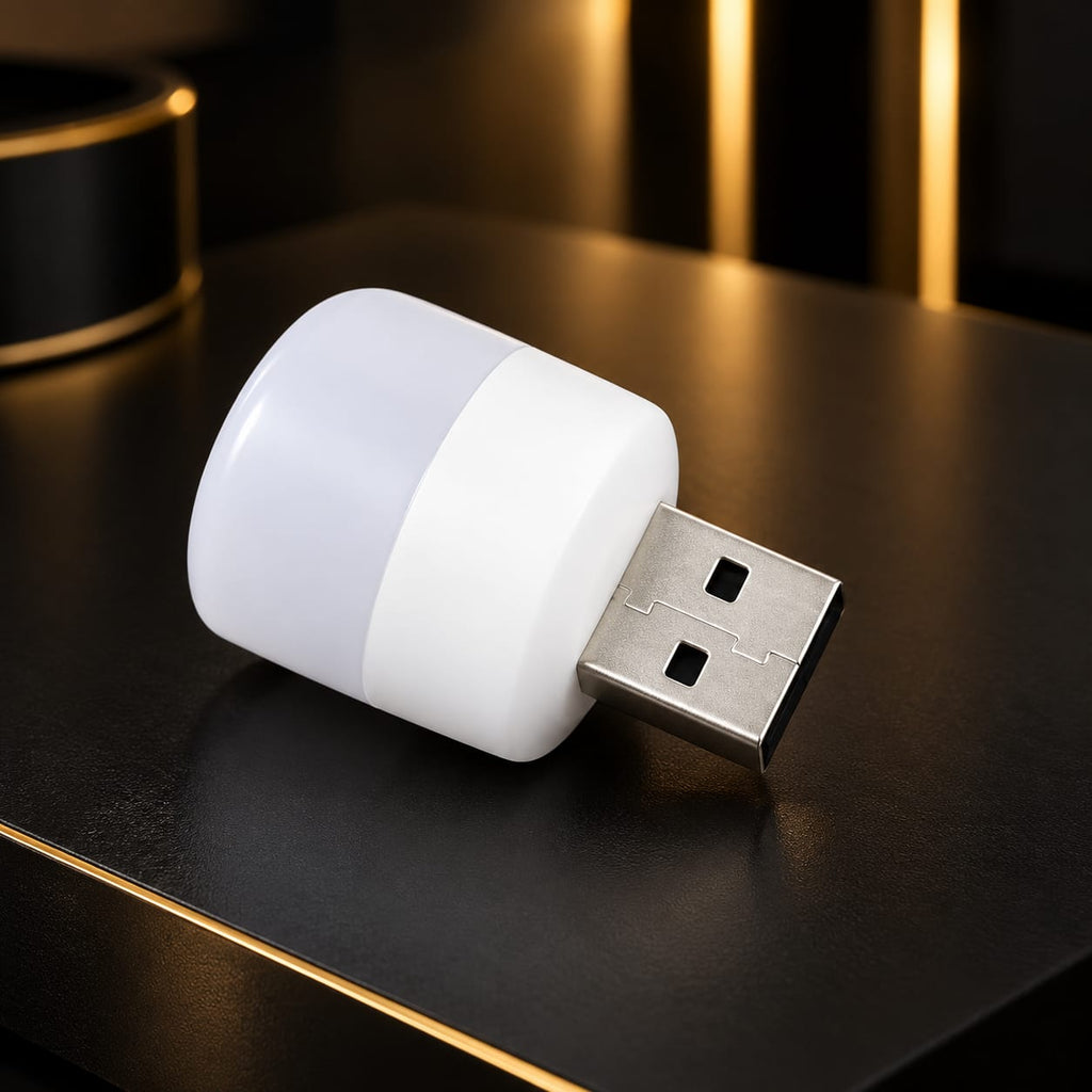 Mini USB LED Night Light – White Portable Lamp