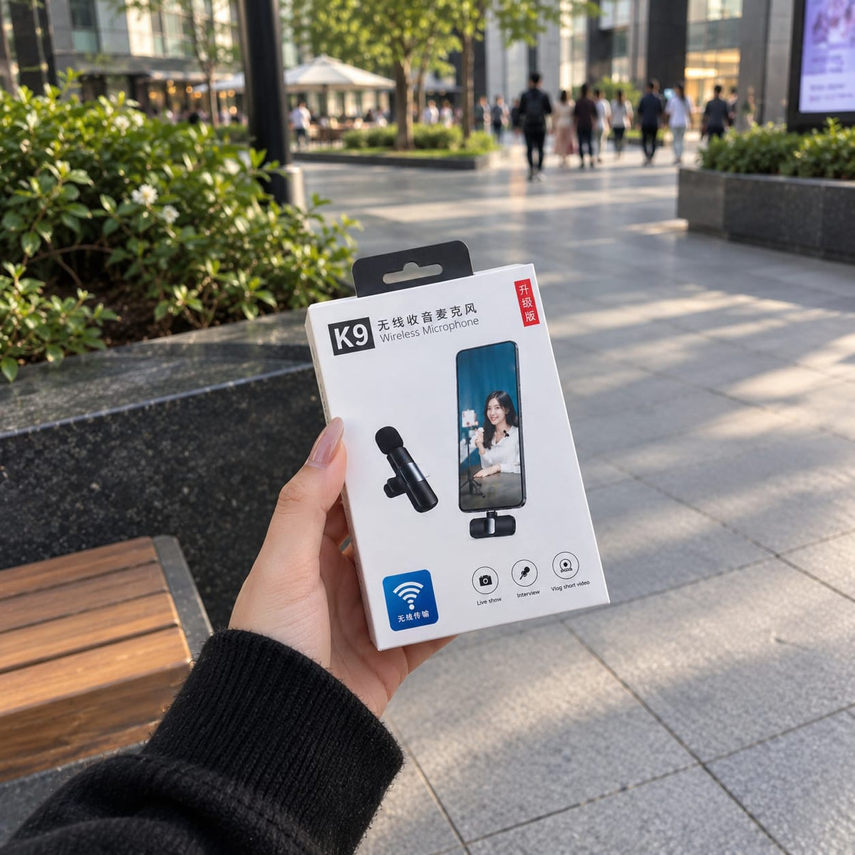 K9 Wireless Microphone for Smartphones – Clip-On Mic for Vlogging & Recording