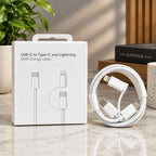USB-C to Lightning & USB-C 60W Fast Charging Cable – White