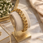 Golden Infinity Pattern Bracelet – Elegant Women's Jewelry