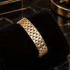 Golden Scallop Design Bracelet with Crystal Details