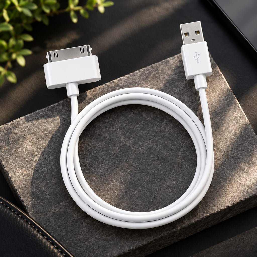 30-Pin USB Charging & Data Cable for Older Apple Devices – White