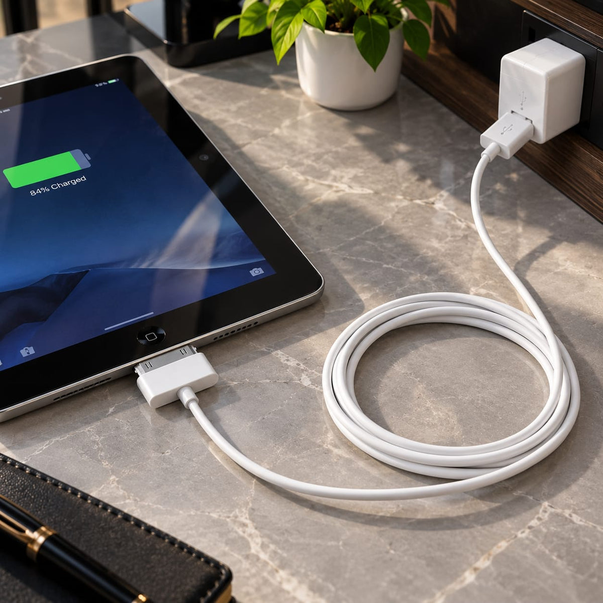 30-Pin USB Charging & Data Cable for Older Apple Devices – White