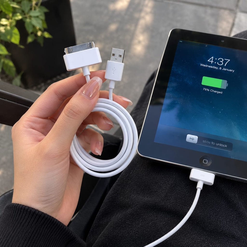 30-Pin USB Charging & Data Cable for Older Apple Devices – White
