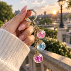 Glitter Ball Keychain – 3-Piece Charm Design