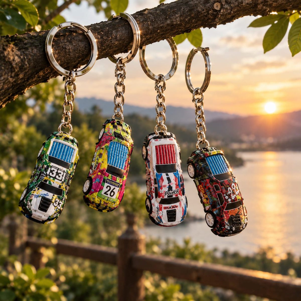 Mini Racing Car Keychain – Toy Car Charm