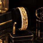 Golden Geometric Crystal Bangle Bracelet