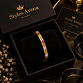 Golden Triangle Gemstone Bracelet – Geometric Design