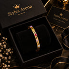 Golden Triangle Gemstone Bracelet – Geometric Design