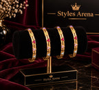 Golden Triangle Gemstone Bracelet – Geometric Design