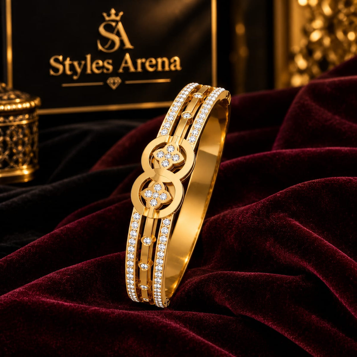 Elegant Gold-Tone Crystal Bracelet