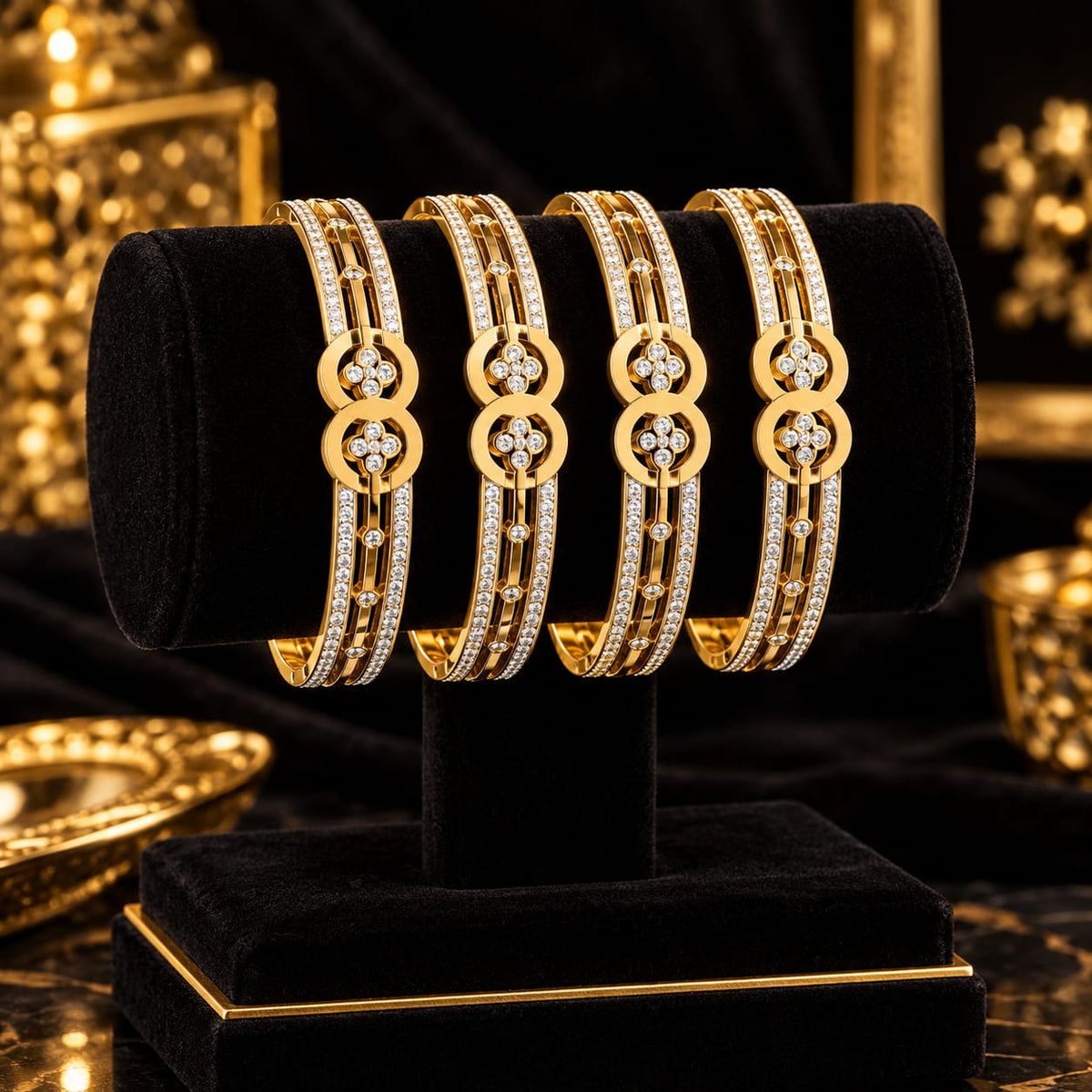 Elegant Gold-Tone Crystal Bracelet