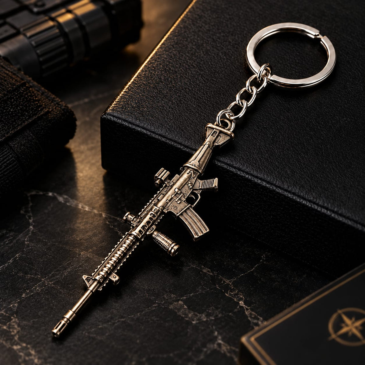 Metal Rifle Keychain
