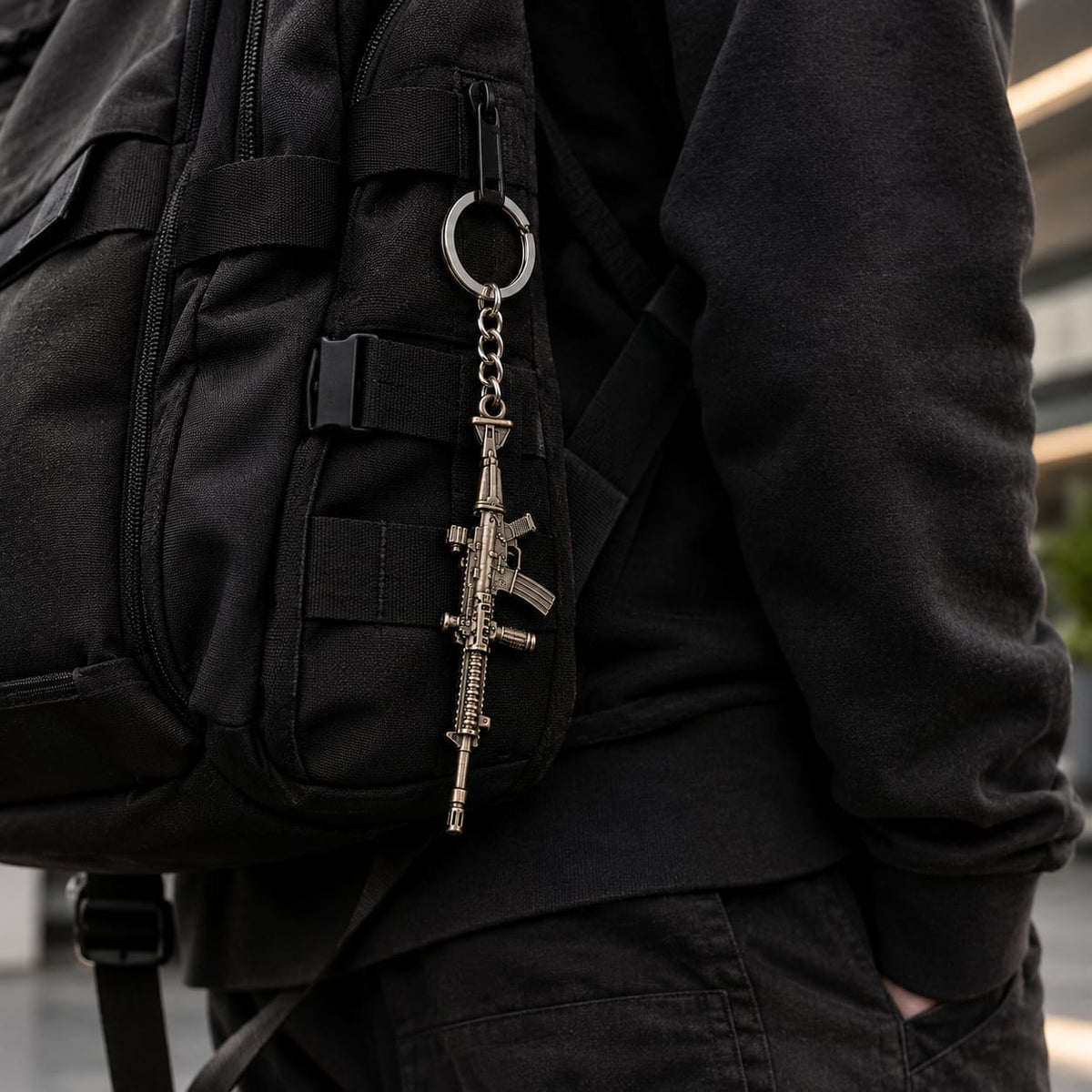 Metal Rifle Keychain