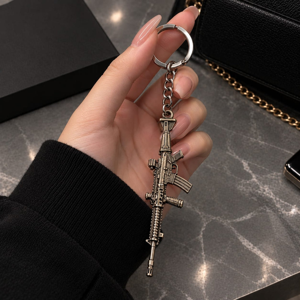 Metal Rifle Keychain