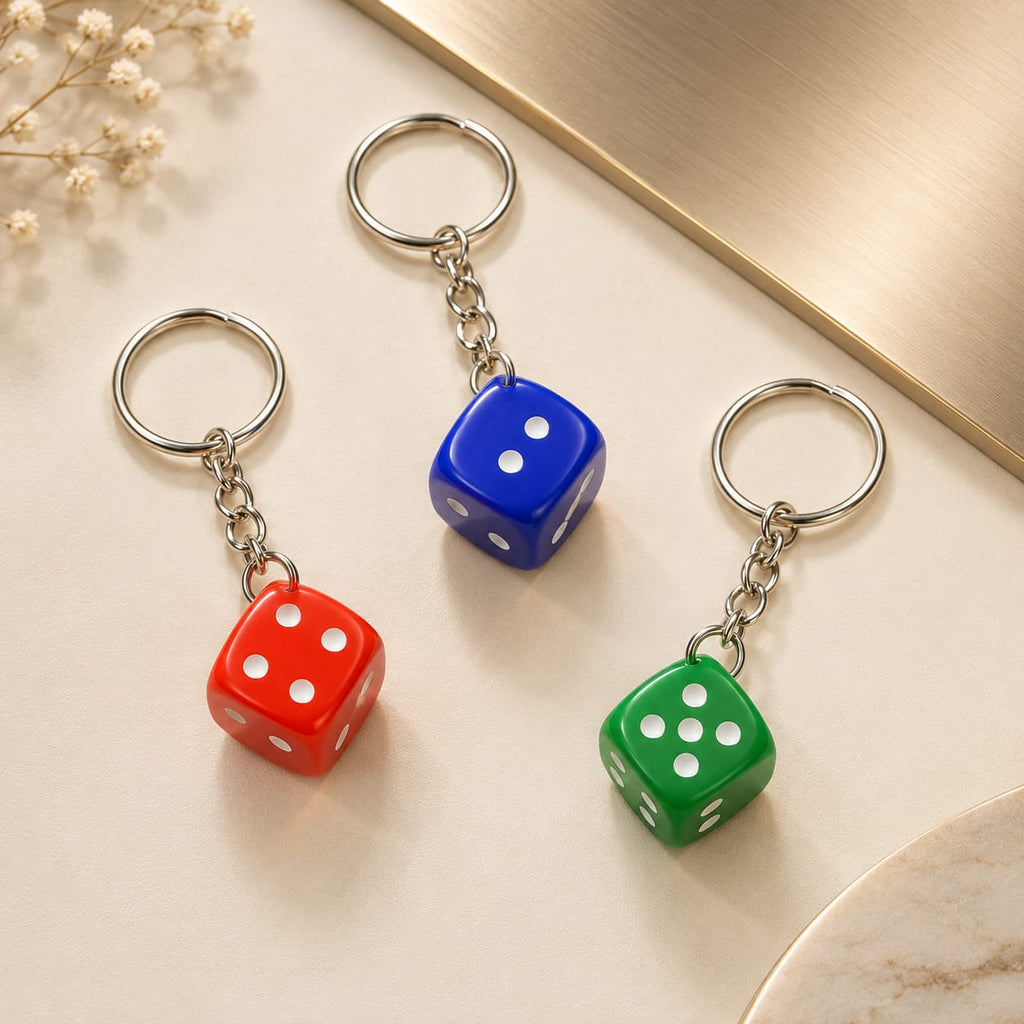 Premium Dice Keychain – Colorful Dice Key Ring
