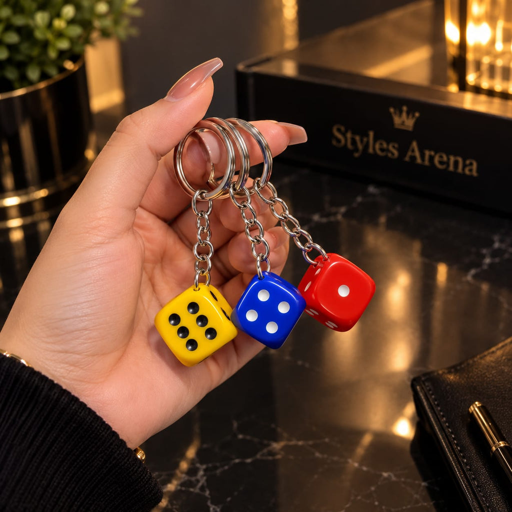 Premium Dice Keychain – Colorful Dice Key Ring