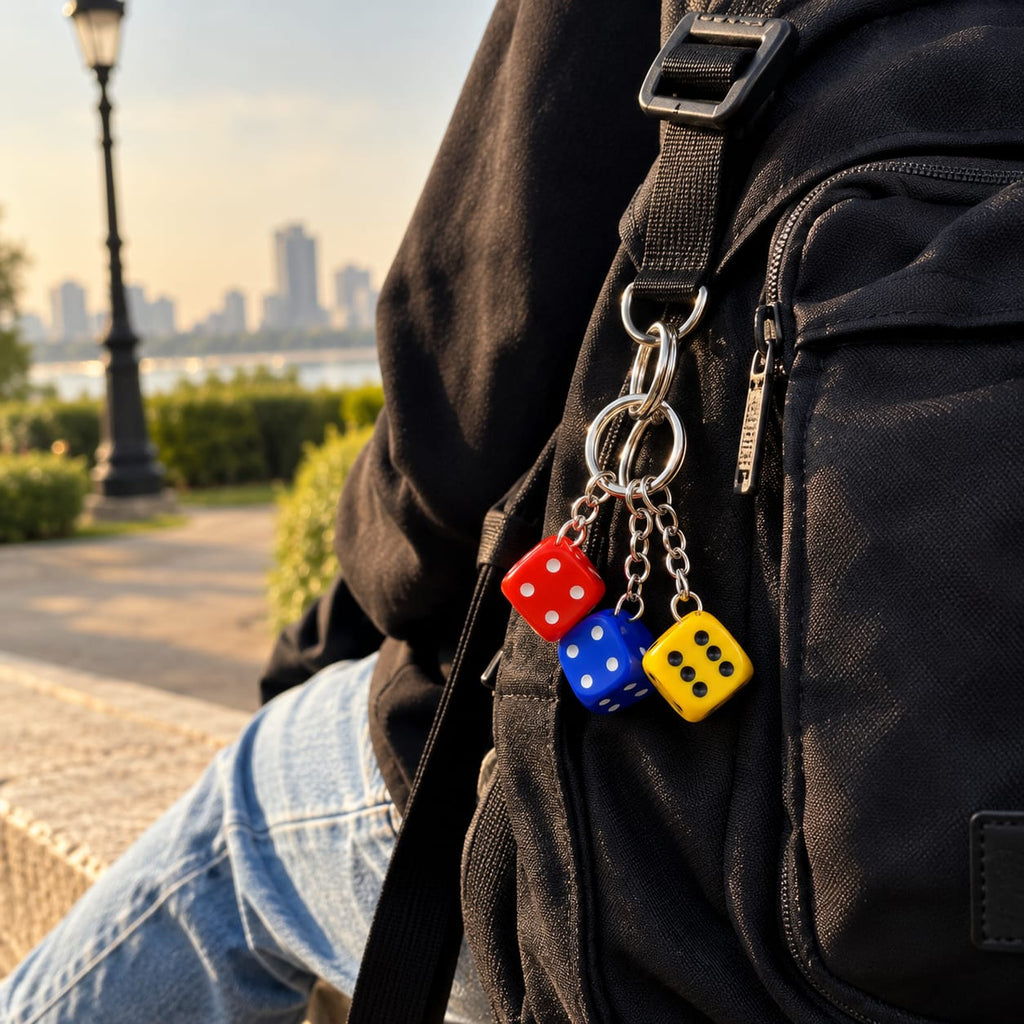 Premium Dice Keychain – Colorful Dice Key Ring