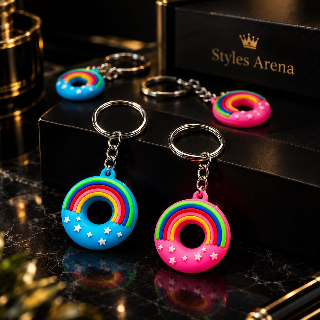 Colorful Rainbow Keychain Set – Cute Star Design