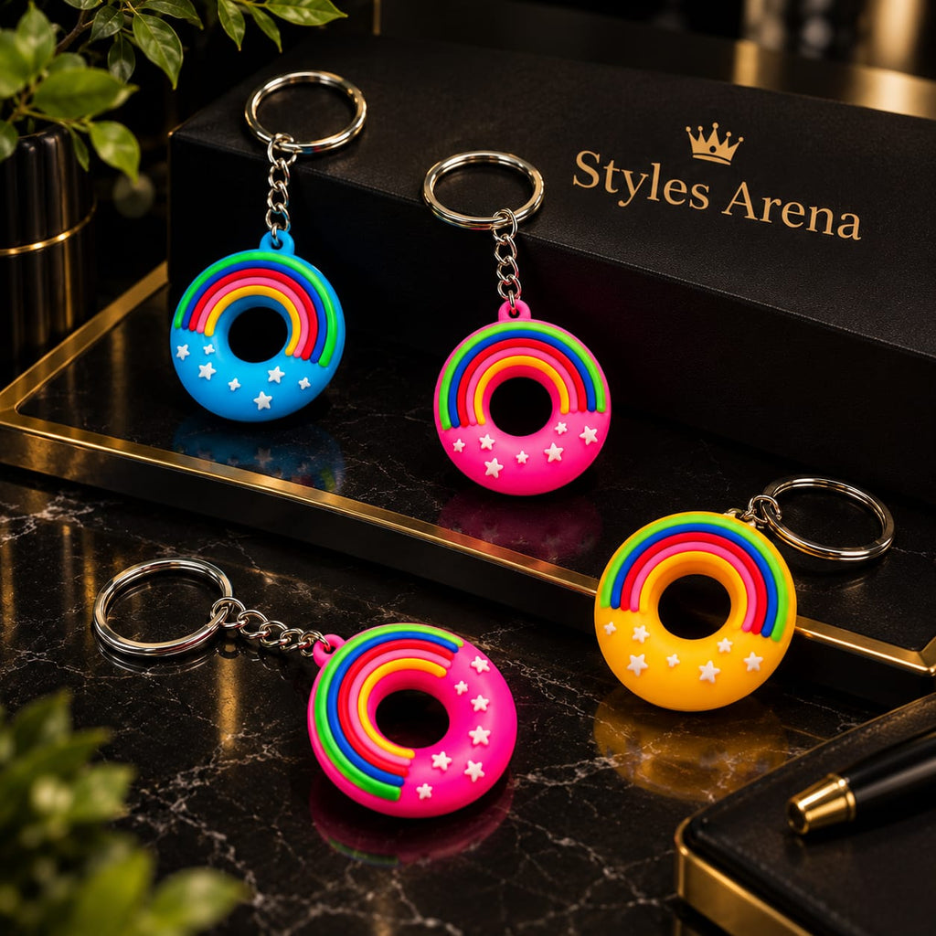 Colorful Rainbow Keychain Set – Cute Star Design