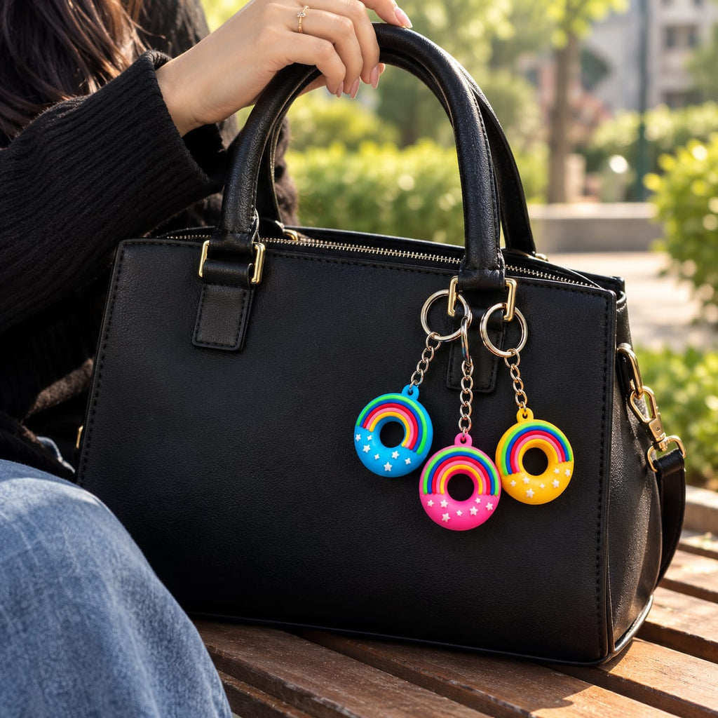 Colorful Rainbow Keychain Set – Cute Star Design