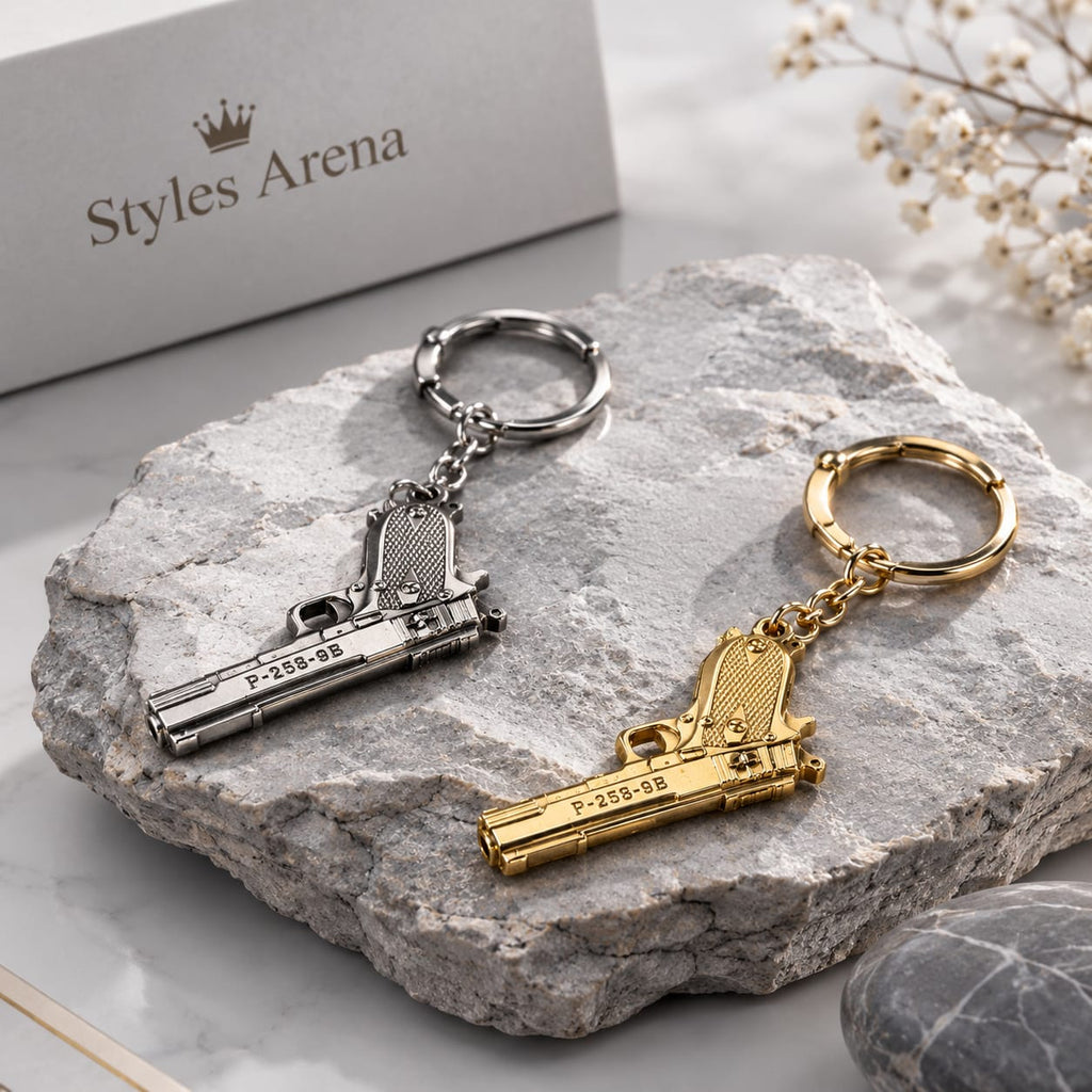 Premium Metal Gun Keychain – Stylish Pistol Design