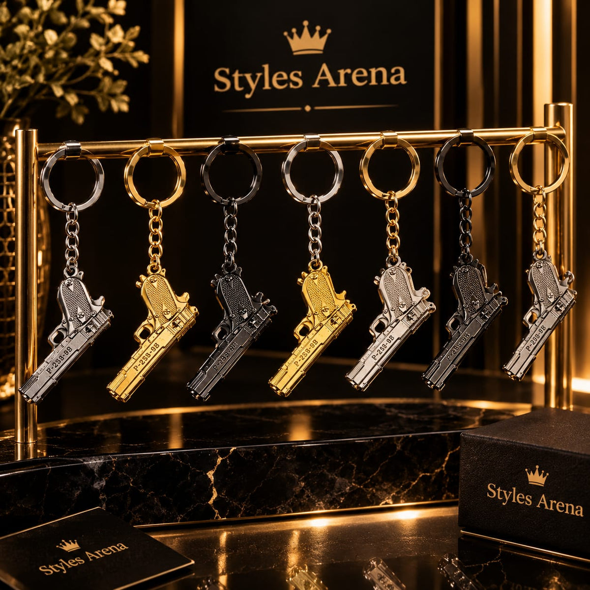 Premium Metal Gun Keychain – Stylish Pistol Design