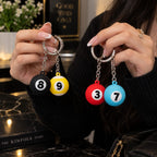 Colorful Billiard Ball Keychain – Numbered Pool Ball Key Ring