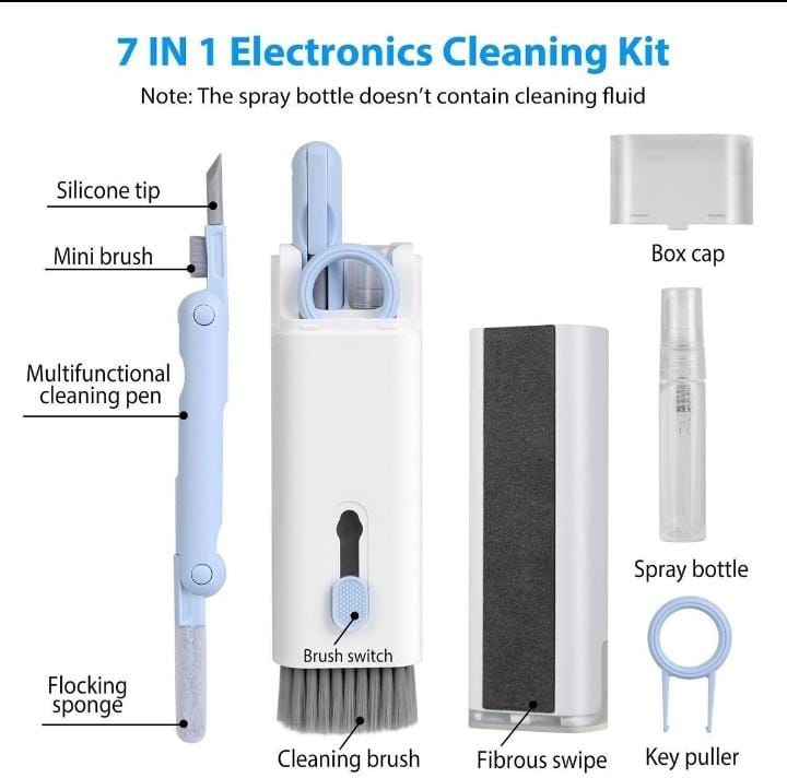 7-in-1 Keyboard & Electronics Cleaning Kit | Multi-Functional Cleaning Set for Laptops, Earbuds, Phones & Devices
