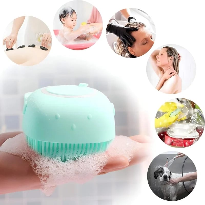 Soft Silicone Bath Brush with Hooks | Gentle Body Scrubber for Babies & Adults | With Box