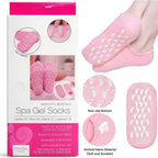 Reusable Silicone Moisturizing Spa Socks for Dry Feet & Cracked Heels | Overnight Foot Care