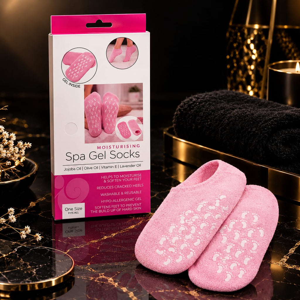 Reusable Silicone Moisturizing Spa Socks for Dry Feet & Cracked Heels | Overnight Foot Care