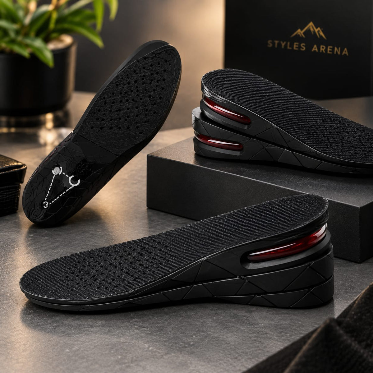 3-Layer Height Increase Insoles | Adjustable 3–7 cm Height Elevator Shoe Inserts for Men & Women