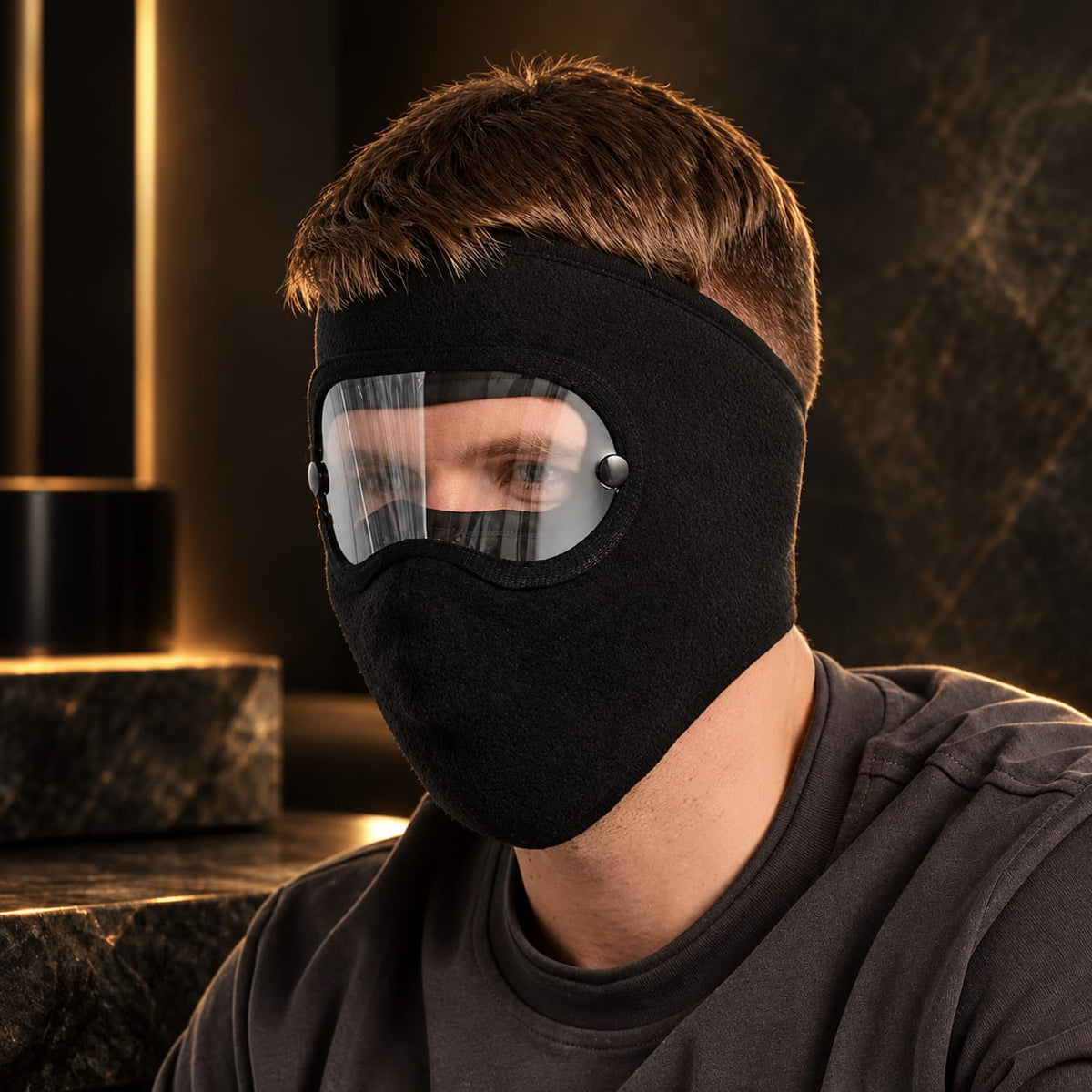 Windproof Winter Full Face Mask with Anti-Fog Goggles | Thermal Polar Fleece Face Cover for Outdoor Sports & Cycling